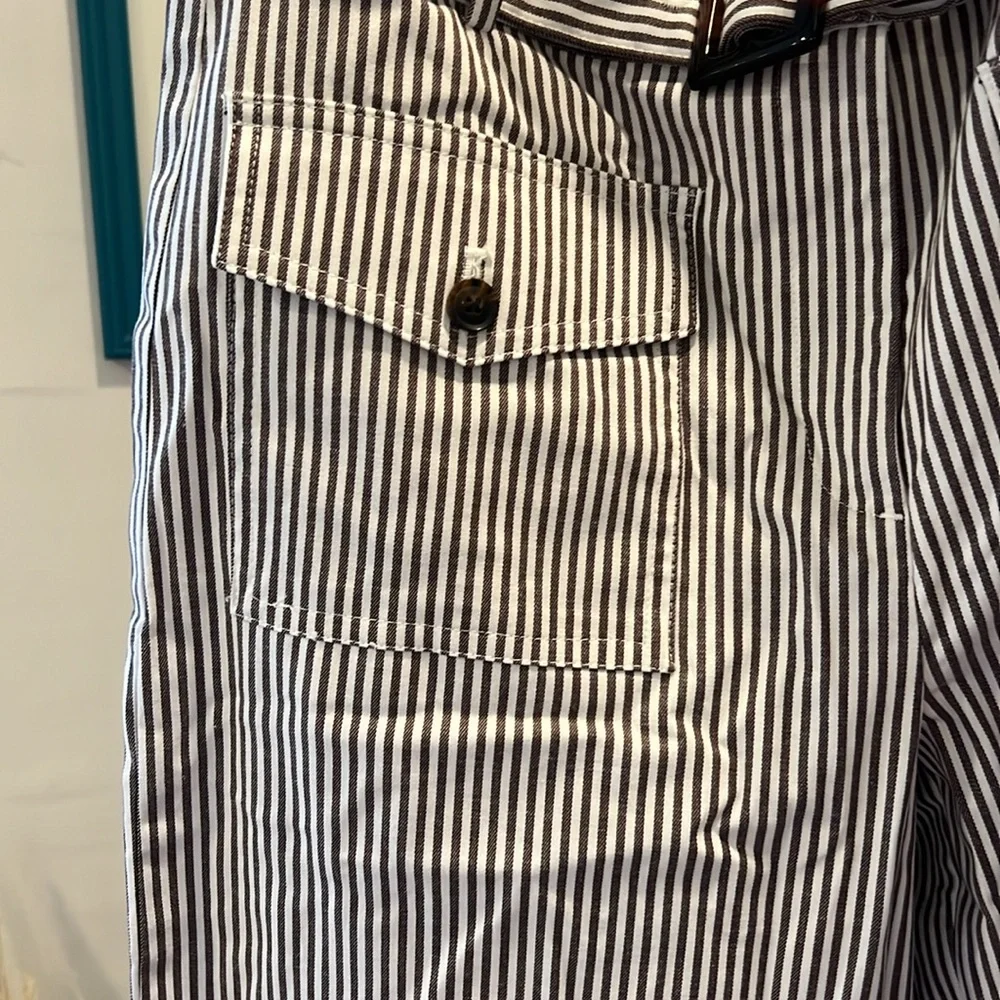 LOFT 8T striped pants with adjustable belt NWT - Picture 6 of 9